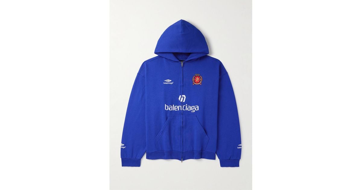 BALENCIAGA ブルー ロゴ フーディ ジップアップ Balenciaga Logo Zip-Up Hoodie in Blue for Men | Lyst Australia