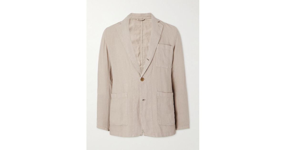 Hartford Jobby Unstructured Linen Blazer in Natural for Men Lyst UK