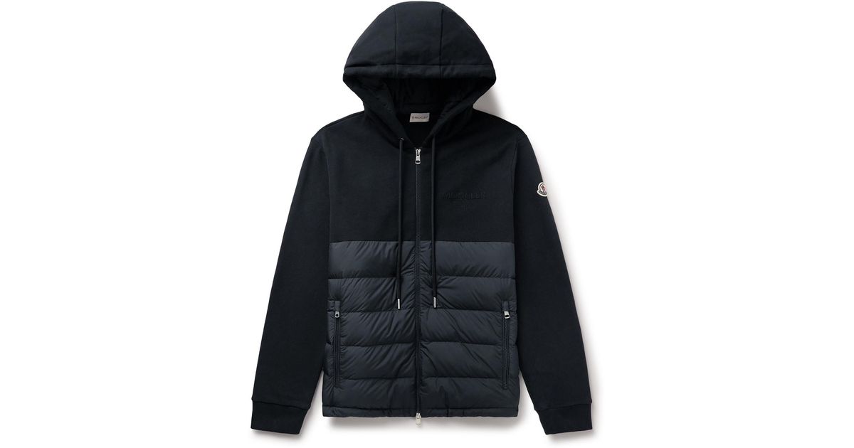 Moncler Logo-Appliquéd Panelled Cotton-Jersey And Quilted Moncler Logo-Appliquéd Panelled Cotton-Jersey And Quilted