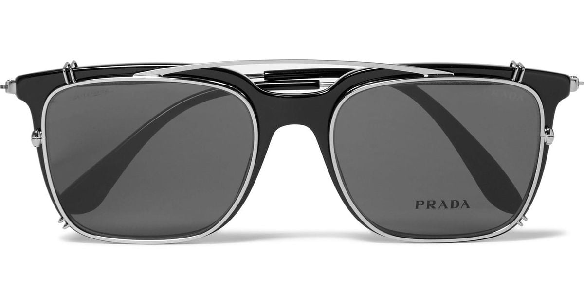 prada clip on sunglasses