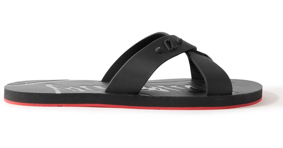 【Christian Louboutin】 Loubi Cross rubber slides Christian Louboutin Loubi Cross rubber slides Christian