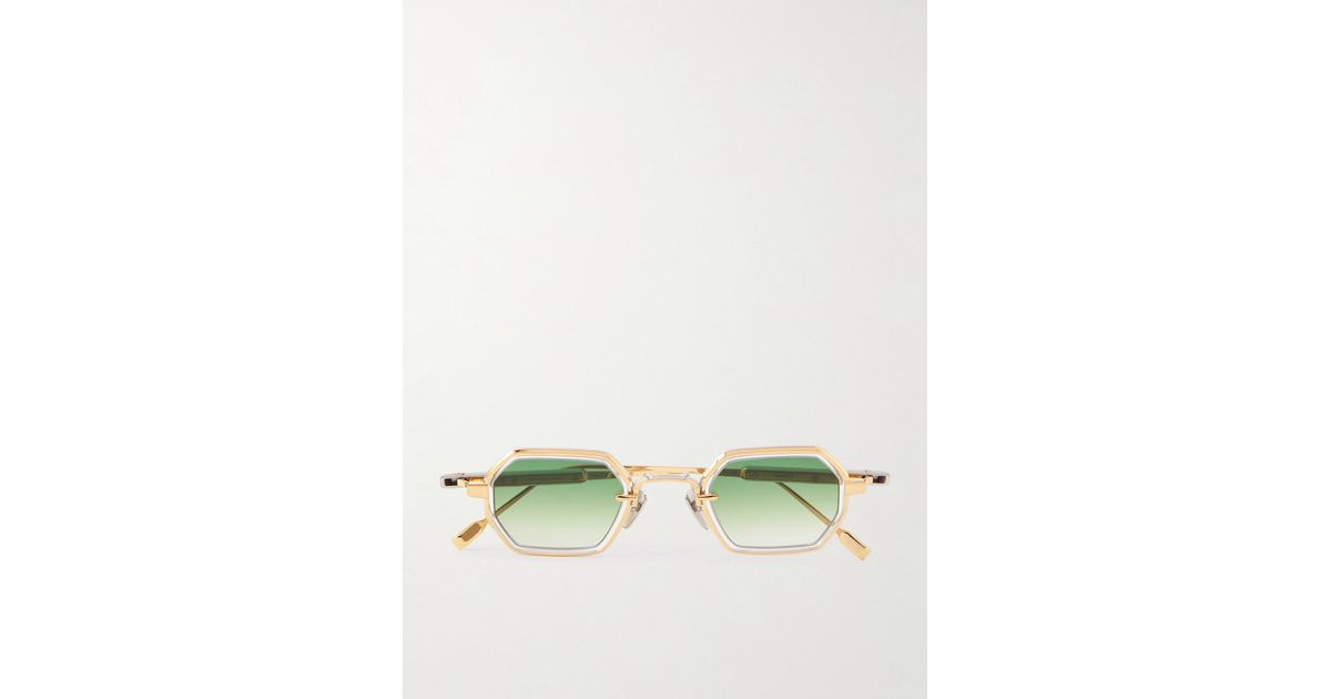 sato Hadar-T Hexagonal-Frame- And-Tone Titanium Sunglasses in