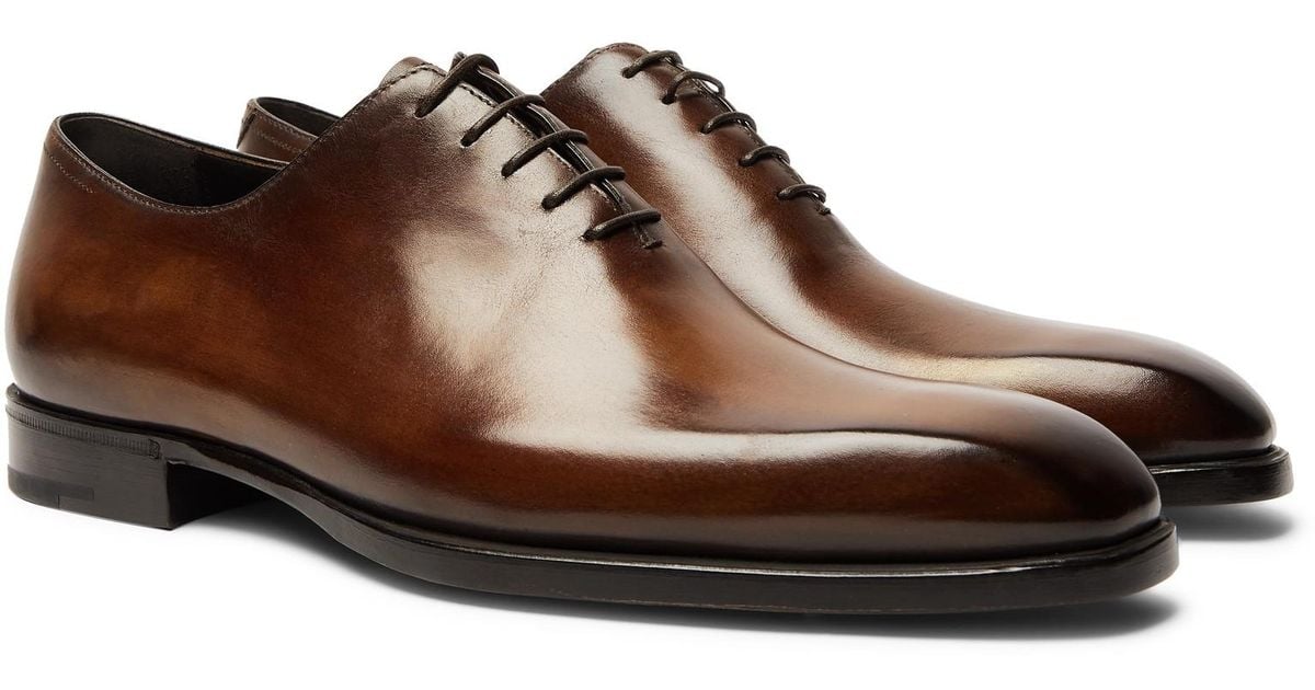 Berluti Alessandro Capri Leather Whole-cut Oxford Shoes in Brown for Men |  Lyst