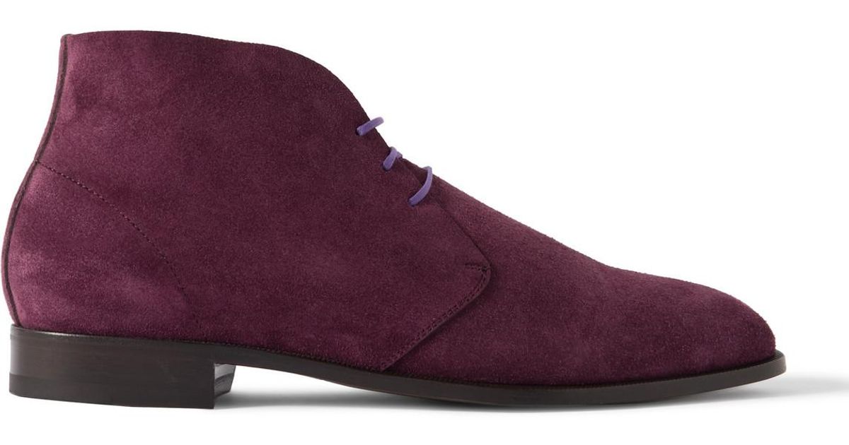 Manolo Blahnik Berwick Suede Chukka Boots in Purple for Men Lyst