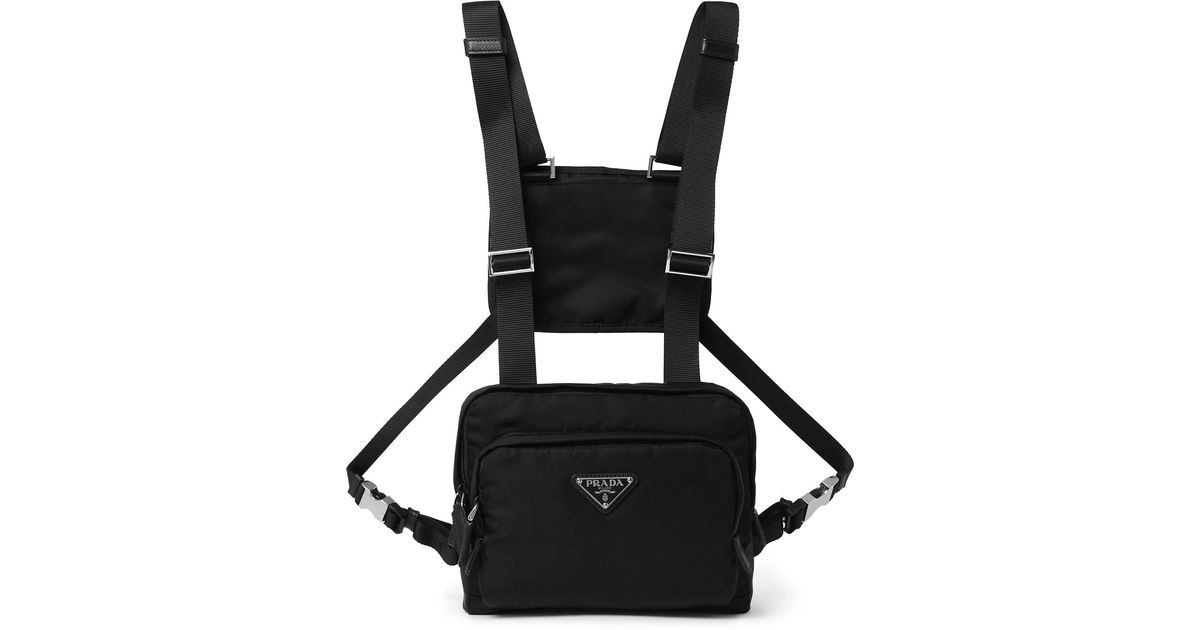 Prada Harness Crossbody Bag in Black for Men