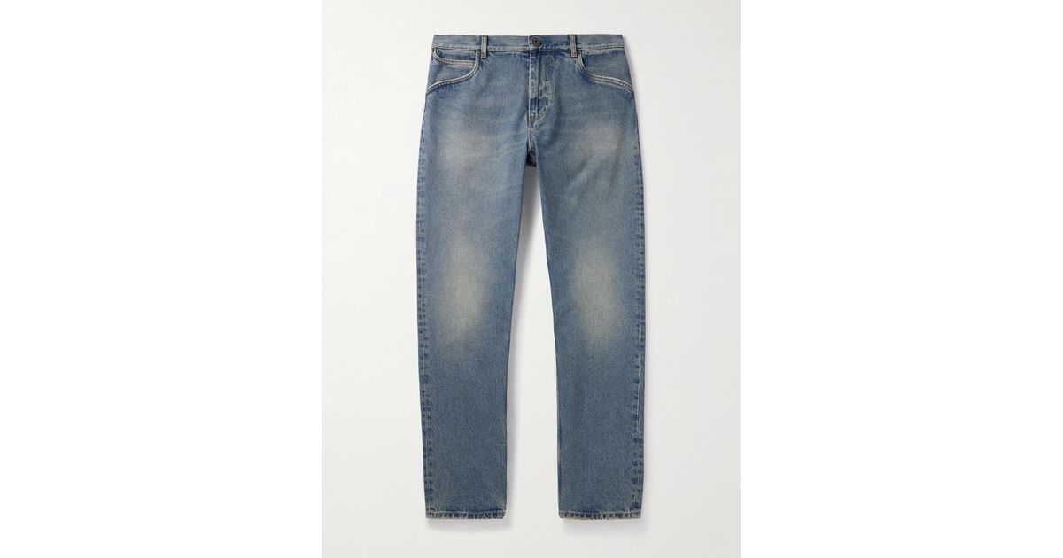 Balmain monogram-jacquard straight-leg Jeans - Farfetch