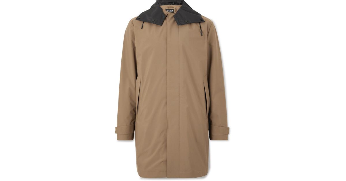 Zegna Stratos Shell Hooded Jacket in Natural for Men | Lyst