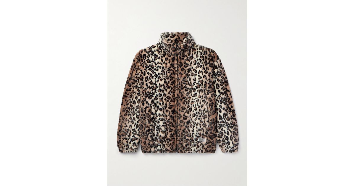 Wacko Maria Leopard-print Faux Fur Zip-up Track Jacket in Wacko Maria Leopard-print Faux Fur Zip-up Track Jacket in