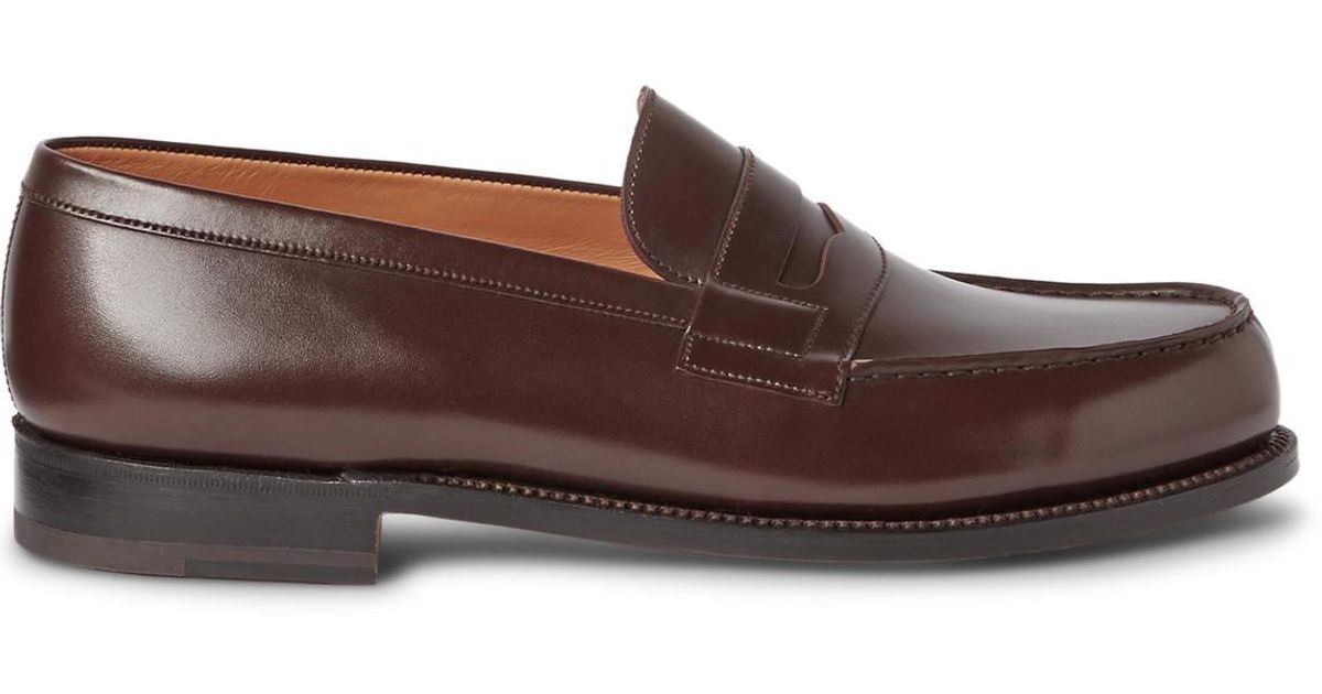 J.M. Weston 180 Moccasin Leather Loafers in Brown for Men - Lyst