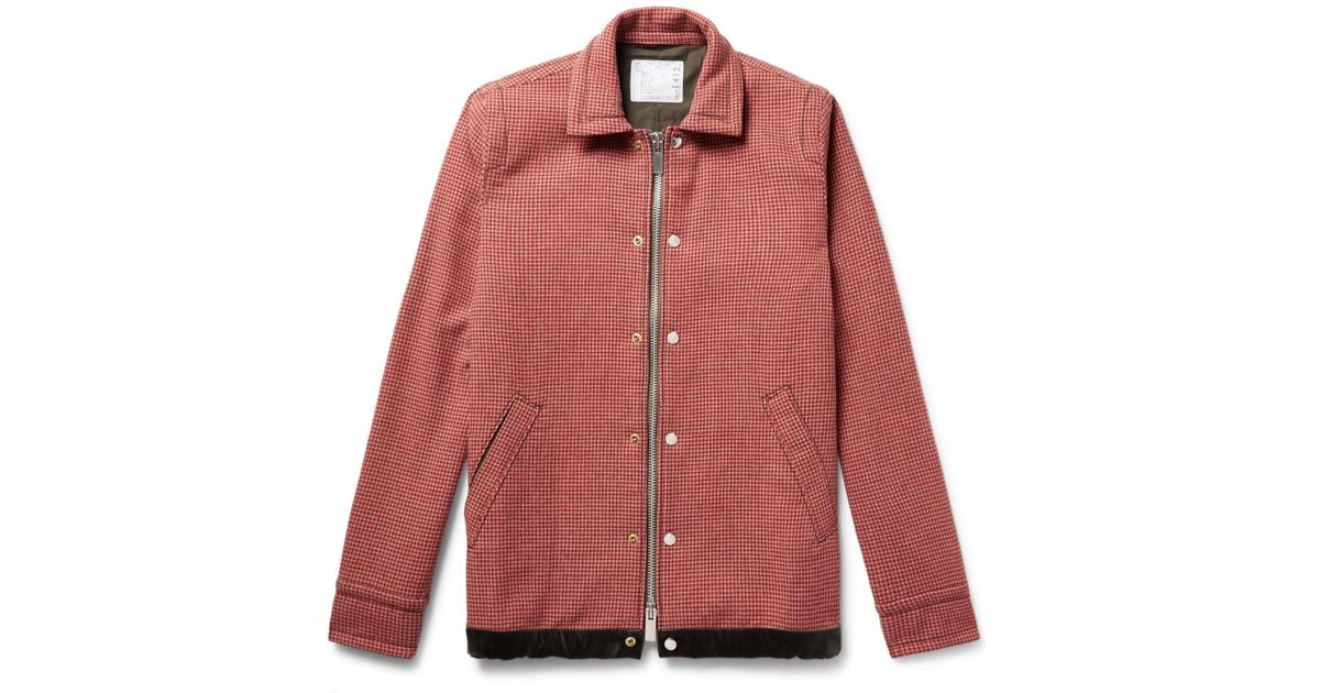 Lyst - Sacai Suede And Velvet-trimmed Wool-blend Tweed Jacket in ... Lyst - Sacai Suede And Velvet-trimmed Wool-blend Tweed Jacket in Pink for Men