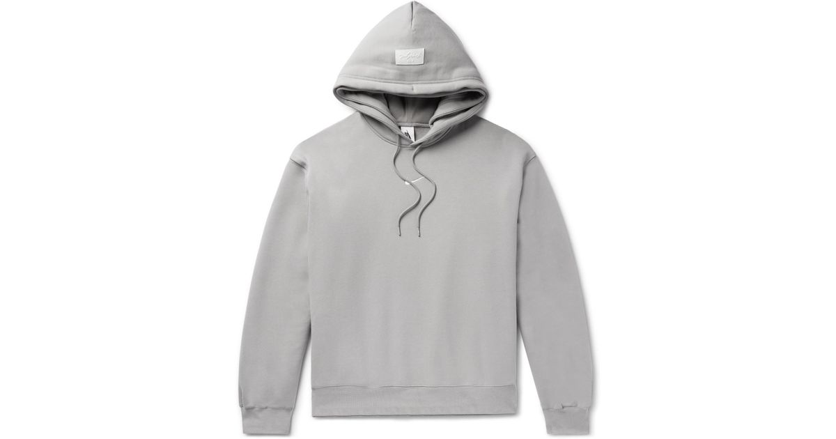 Nike + Fear Of God Oversized Logo-appliquéd Fleece-back Cotton-blend Jersey  Hoodie in Gray for Men - Lyst