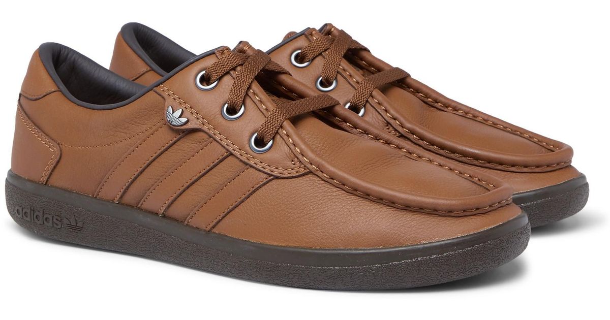 Adidas Originals Punstock Spzl Textured Leather Sneakers In Brown Adidas Originals Punstock Spzl Textured Leather Sneakers In Brown For Men Lyst