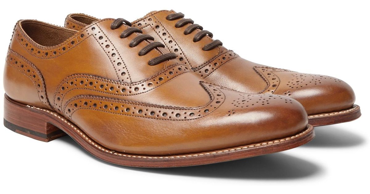 grenson leather wingtip sneakers
