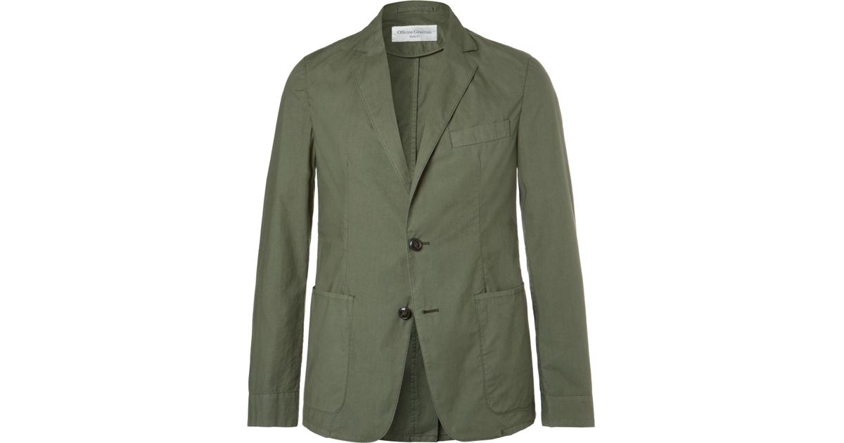 Garment-dyed Cotton Unstructured Blazer 