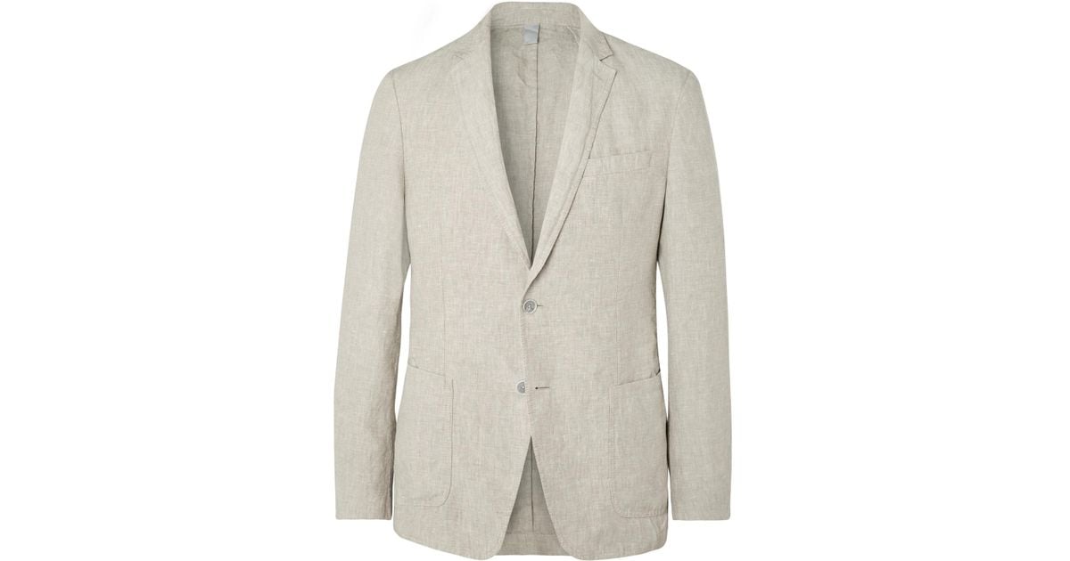 BOSS by HUGO BOSS Beige Hanry Slim-fit Unstructured Linen Suit Jacket ...