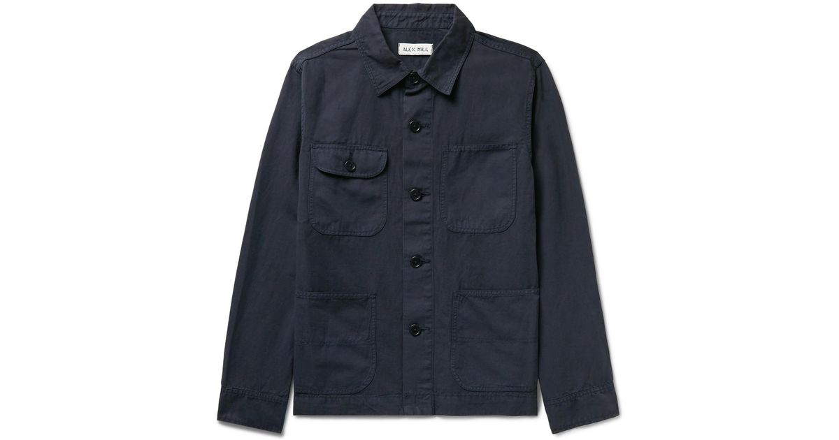 Alex Mill Slub Cotton And Linen-blend Jacket in Blue for Men - Lyst
