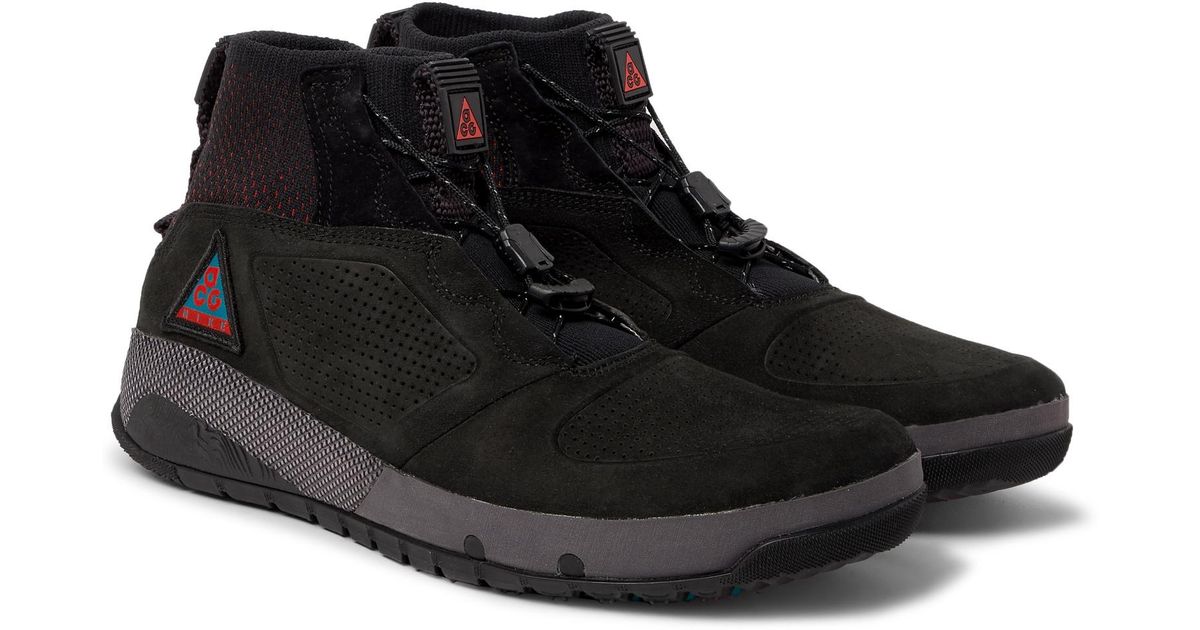 Nike Acg Ruckel Ridge Perforated Suede And Flyknit