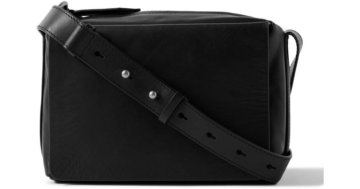 【Dries Van Noten】Leather Messenger Bag with Buckles Dries Van Noten Leather Messenger Bag in Black for Men | Lyst