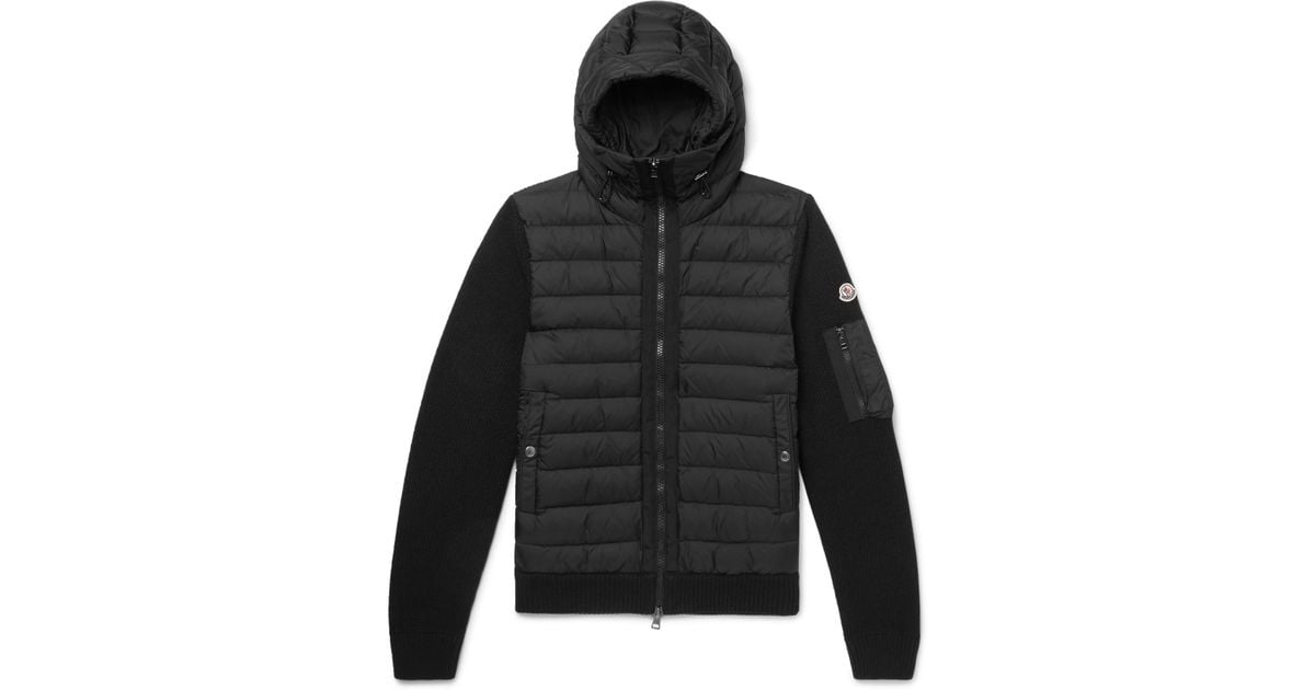 moncler wool and quilted shell down jacket