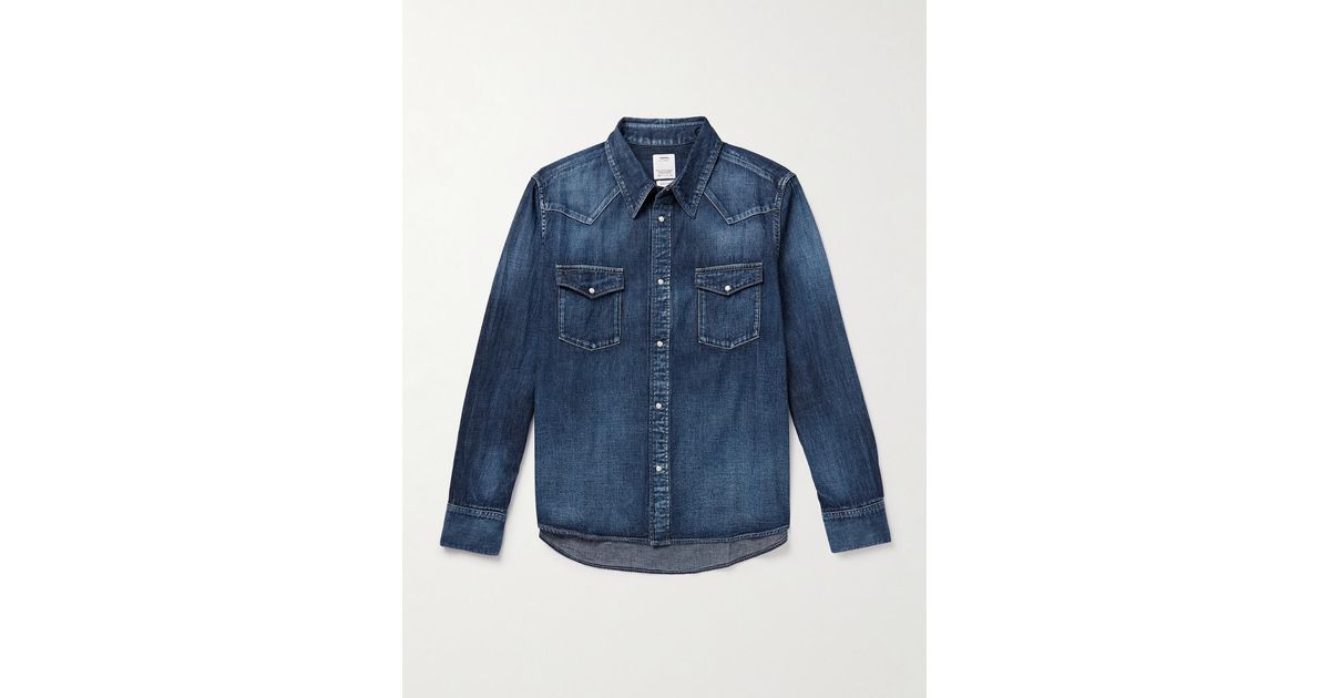 Visvim Social Sculpture Denim Western Shirt in Blue for Men | Lyst UK