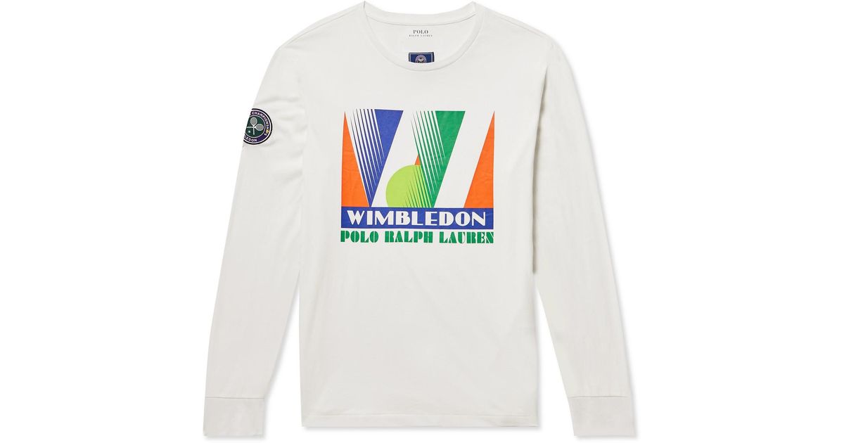 Polo Ralph Lauren Wimbledon Appliquéd Logo-print Cotton-jersey T-shirt ...