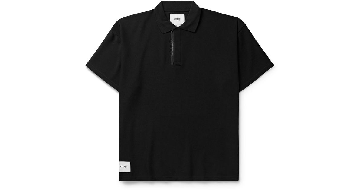 WTAPS Oversized Logoappliquéd Knitted Polo Shirt in Black for Men Lyst