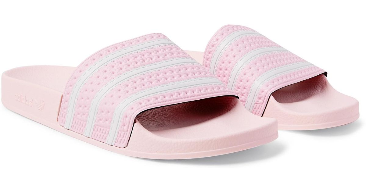 adidas Originals Adilette Textured-rubber Slides in Pink for Men - Lyst