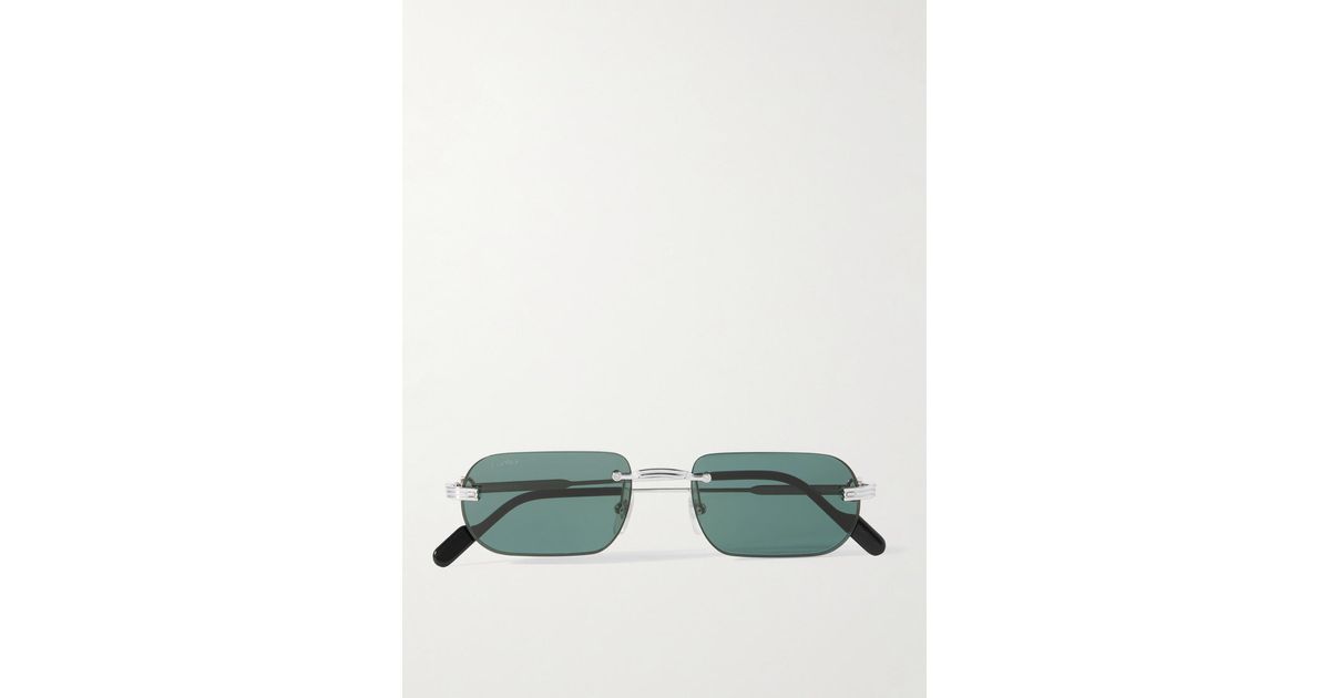Cartier Première De Cartier Square-Frame Rimless Acetate And-Tone ...