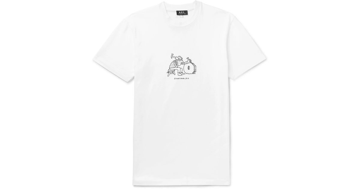 A.P.C. Jjjjound Logo-print Cotton-jersey T-shirt in White for Men 