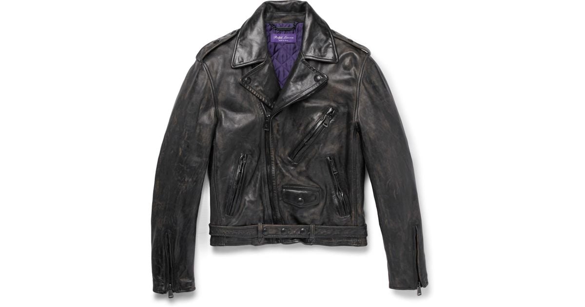 ralph lauren distressed leather jacket