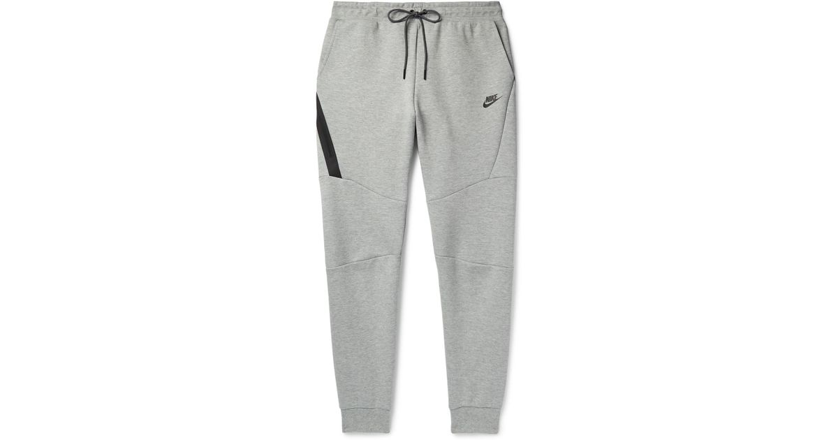 Nike Slim-fit Tapered Mélange Cotton-blend Tech Fleece Sweatpants in ...
