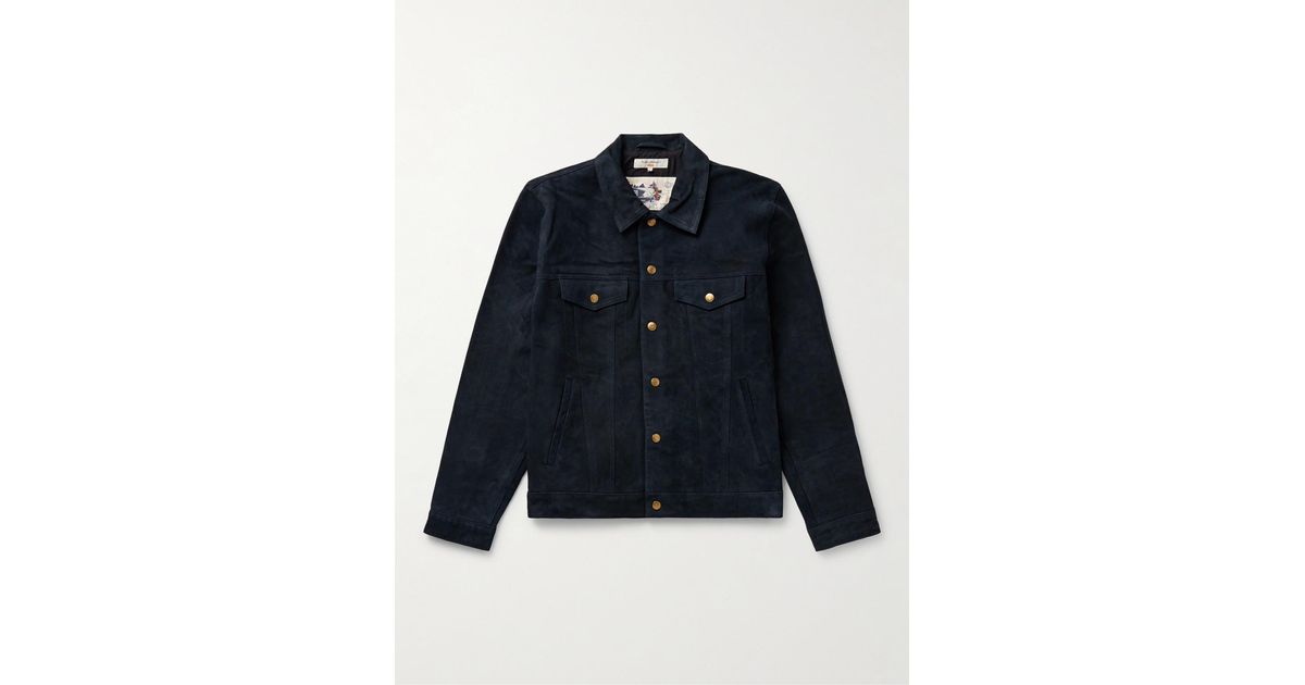 Nudie Jeans Robby Nubuck Jacket in Blue for Men | Lyst UK
