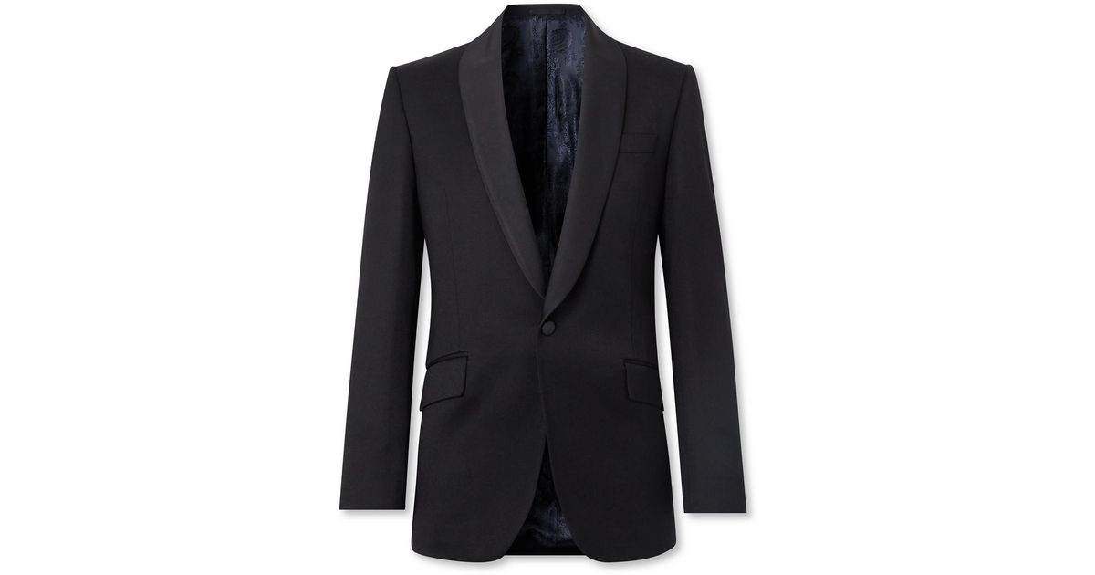 Favourbrook Shawl-collar Wool-barathea Tuxedo Jacket in Black for Men ...