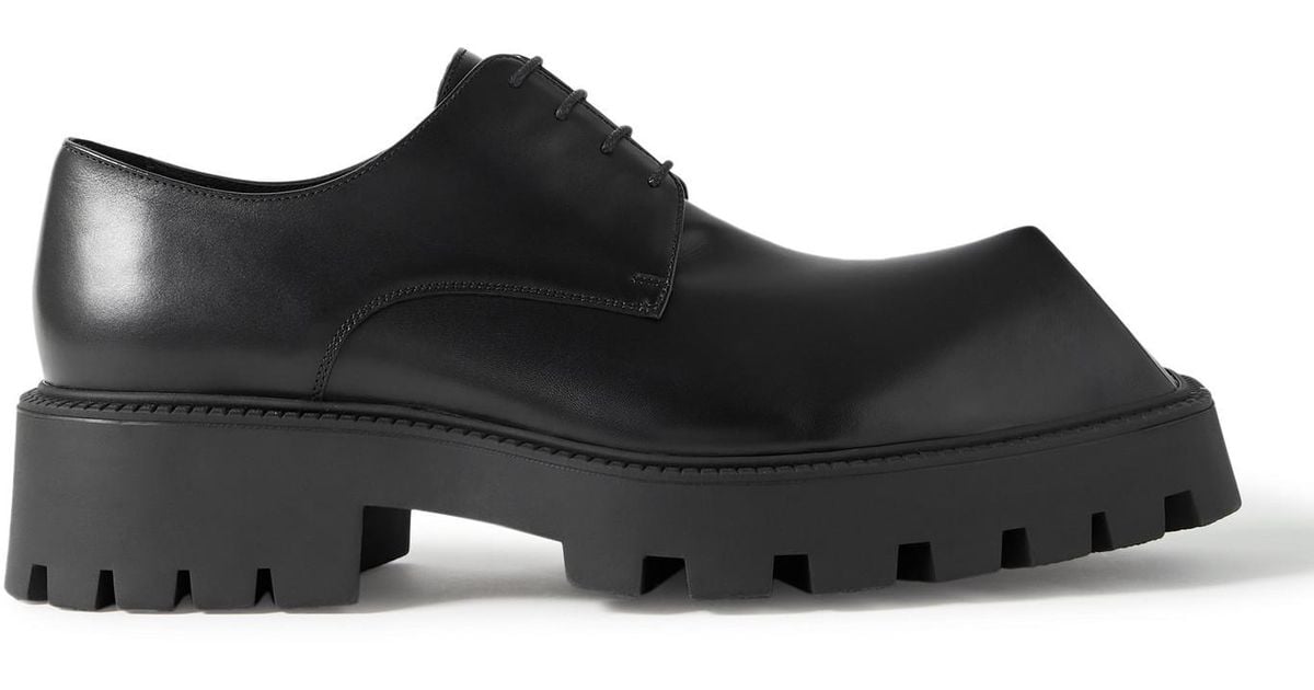 Balenciaga Rhino Leather Derby Shoes in Black for Men - Lyst