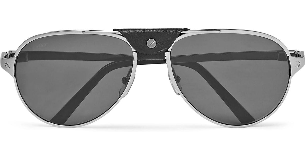 cartier leather sunglasses