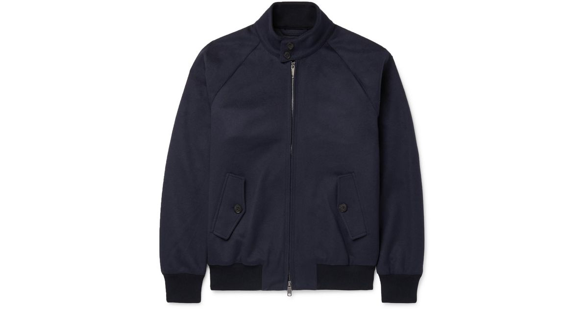 Baracuta G9 Slim-fit Virgin Wool And Cashmere-blend Harrington Jacket in  Blue for Men | Lyst