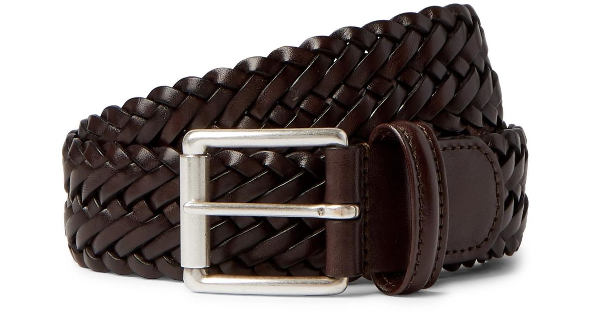 Andersons 3.5cm Brown Woven Leather Belt for Men - Lyst