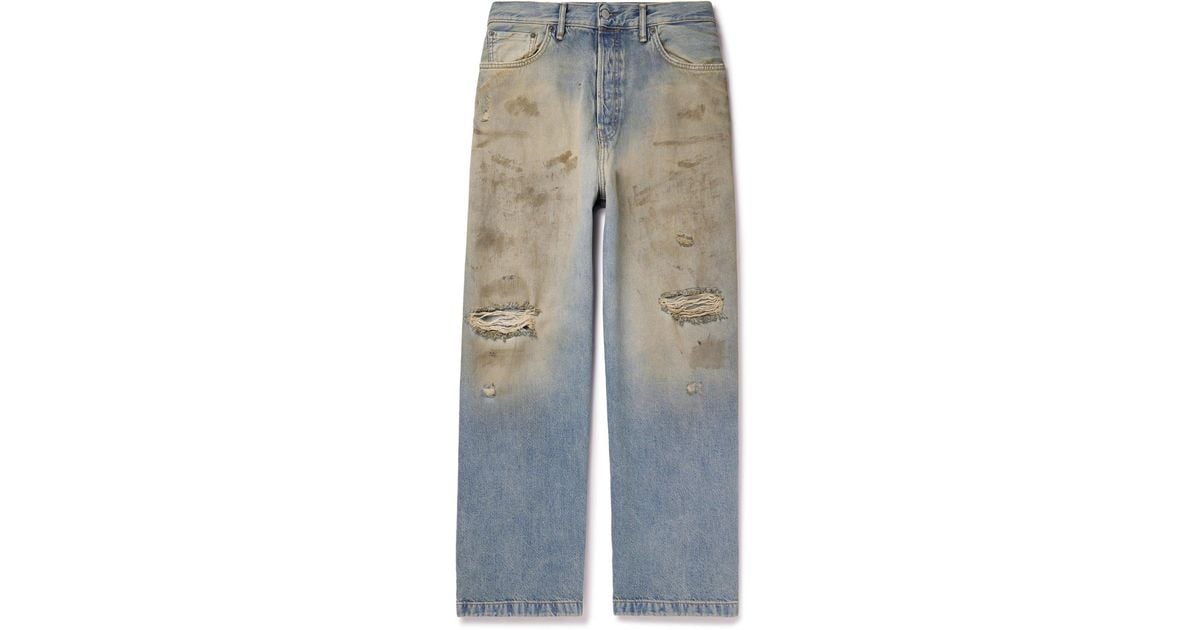 Acne Studios 1989 Penicillin Straight-leg Distressed Jeans in Blue for ...