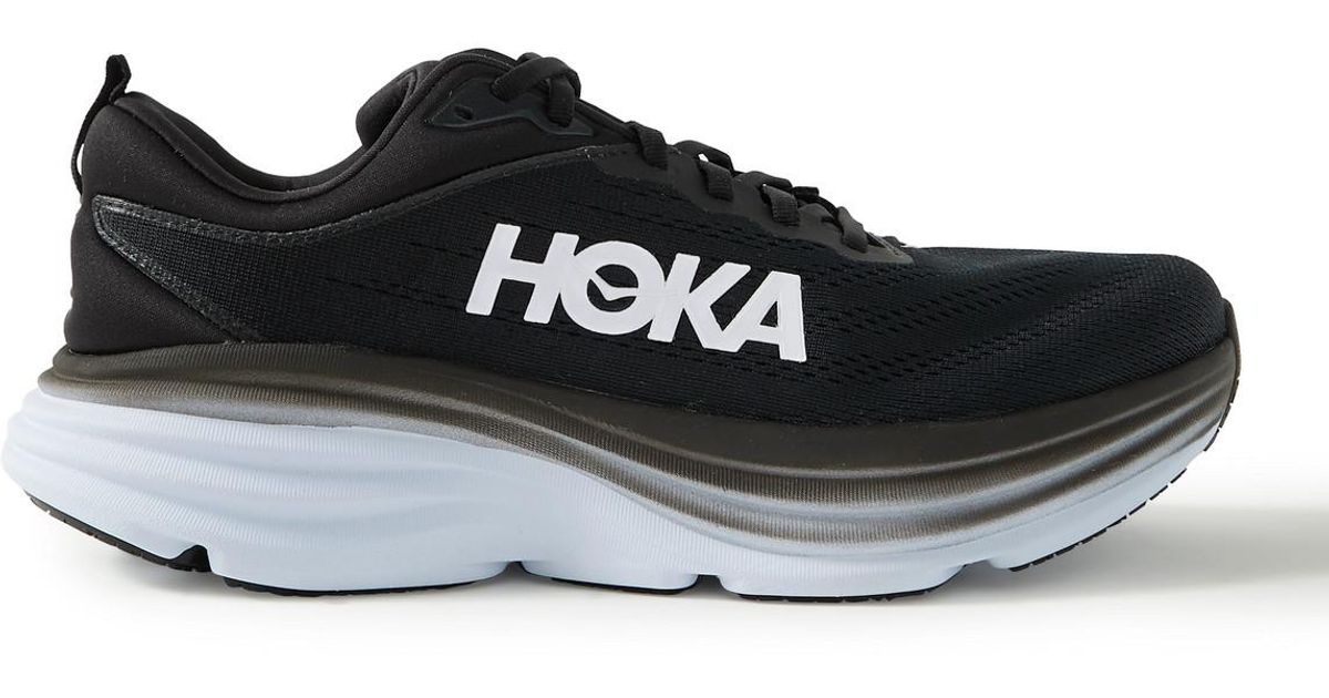 Hoka One One Bondi 8 Wide-fit Rubber-trimmed Mesh Running Sneakers in ...