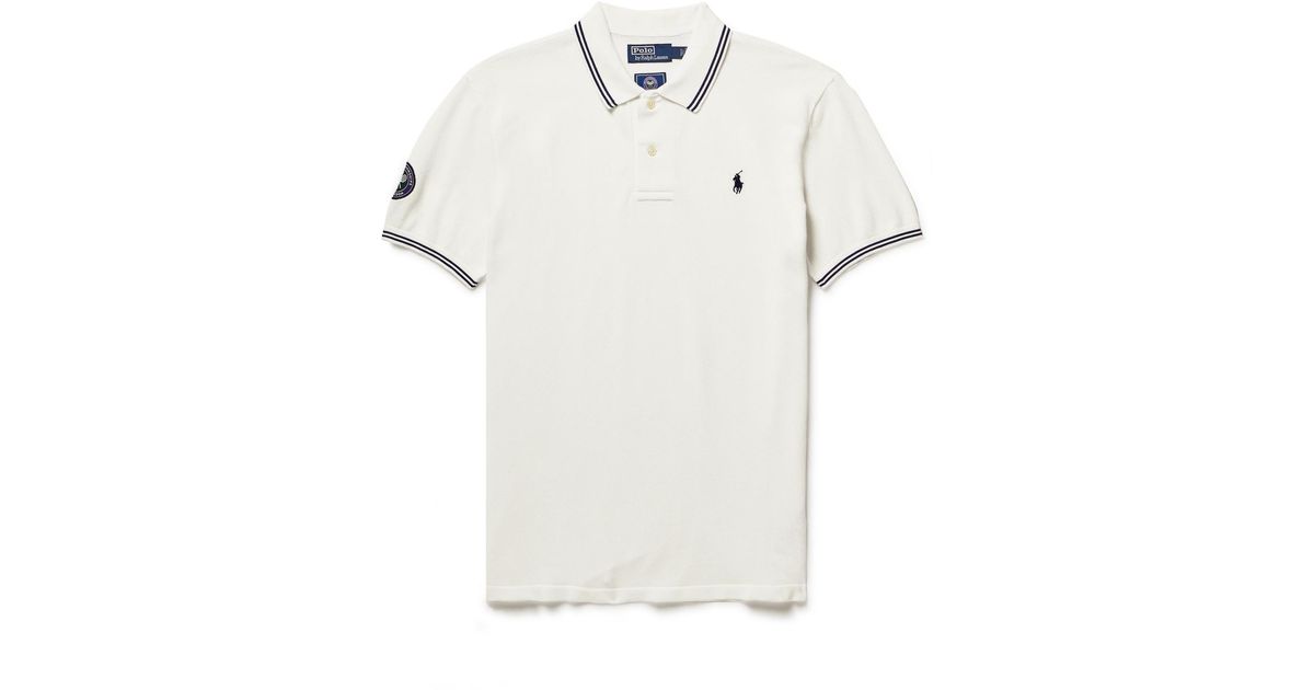 Polo Ralph Lauren Wimbledon Logo-embroidered Appliquéd Cotton-piqué ...