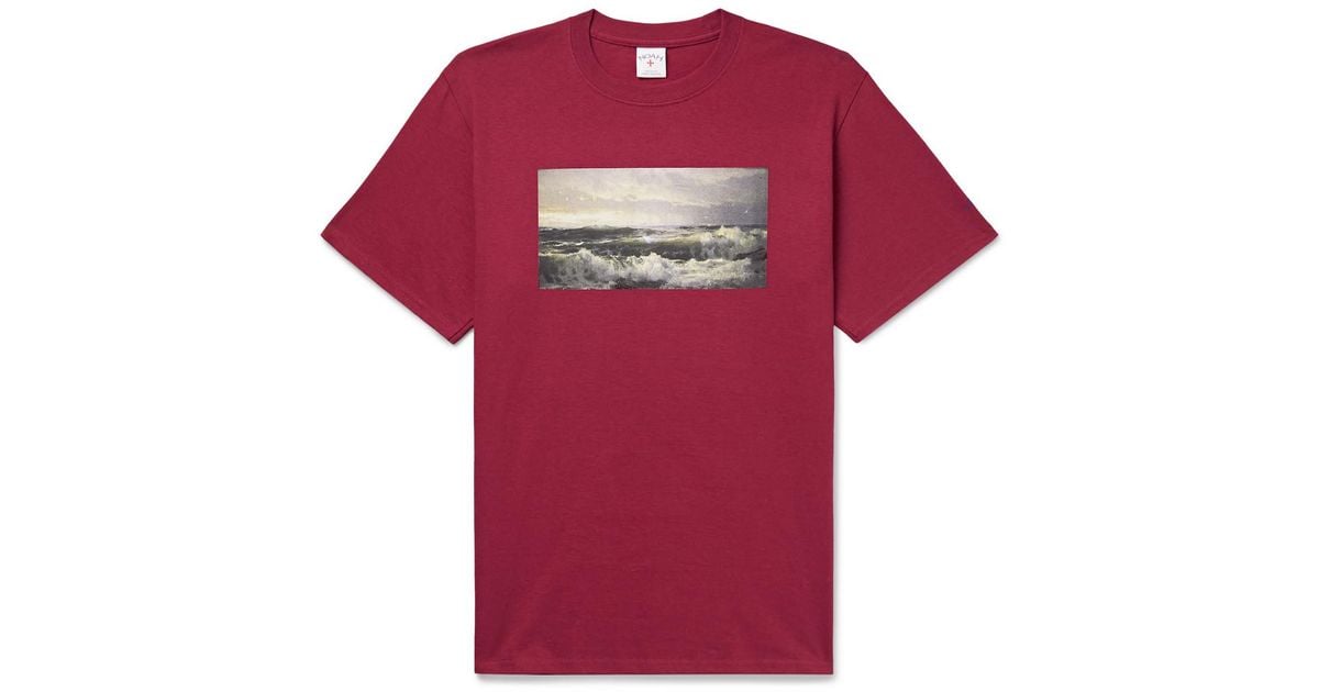 Noah The Surf Printed Cotton-Jersey T-Shirt in Red for Men