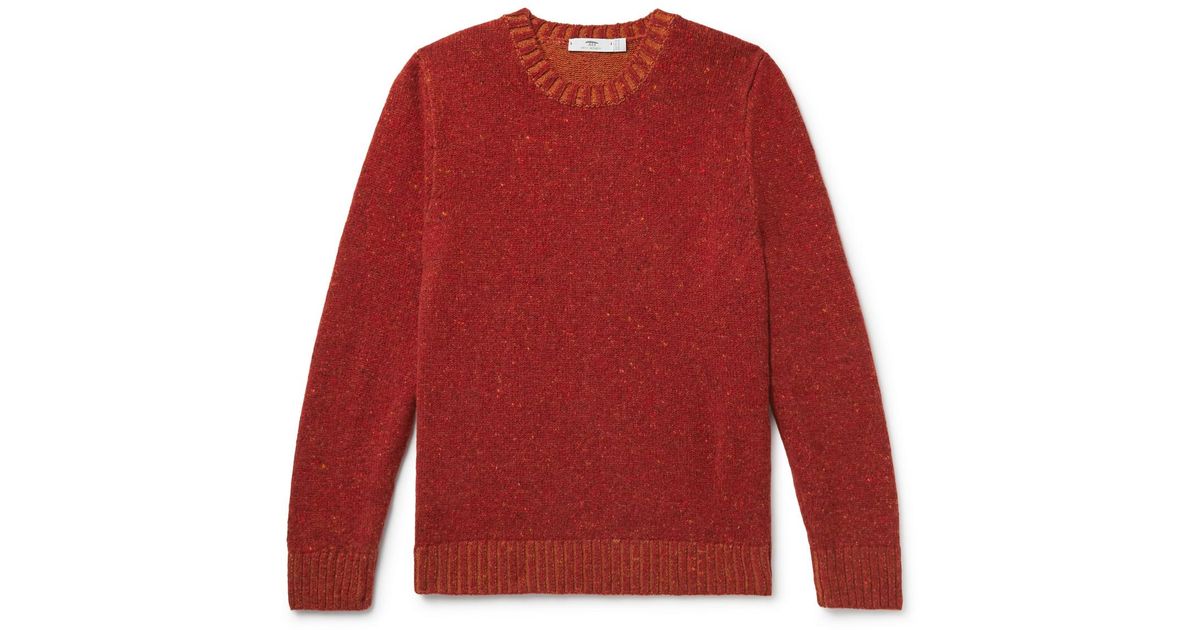 Inis Meáin Donegal Merino Wool And Cashmereblend Sweater in Red for