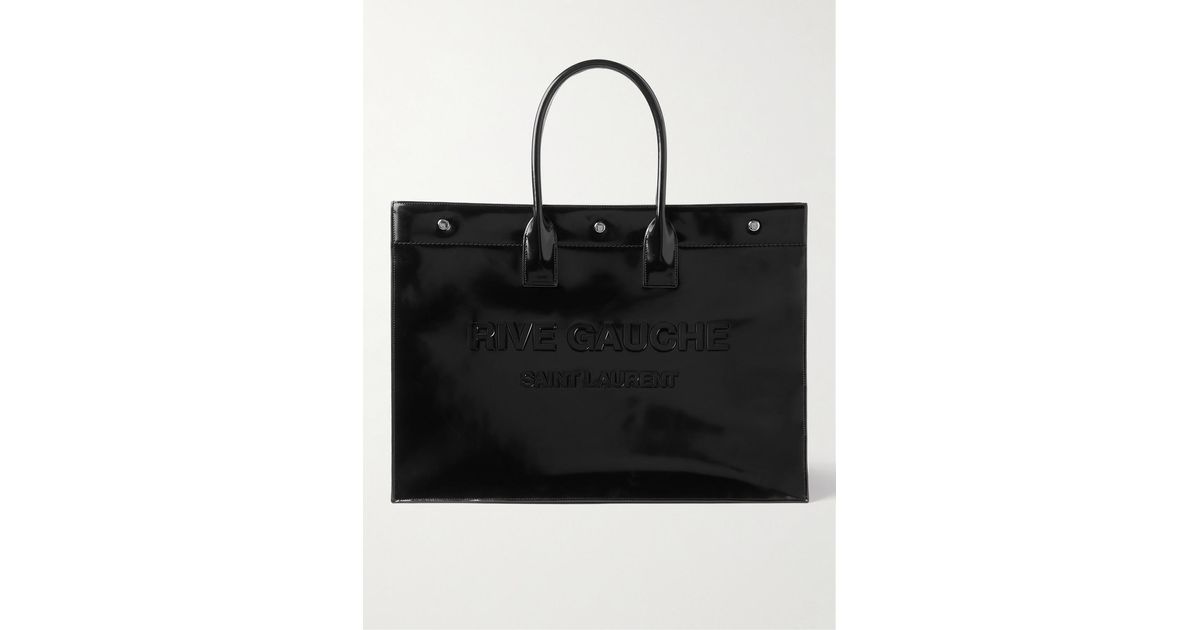 Rive Gauche leather tote bag in black - Saint Laurent