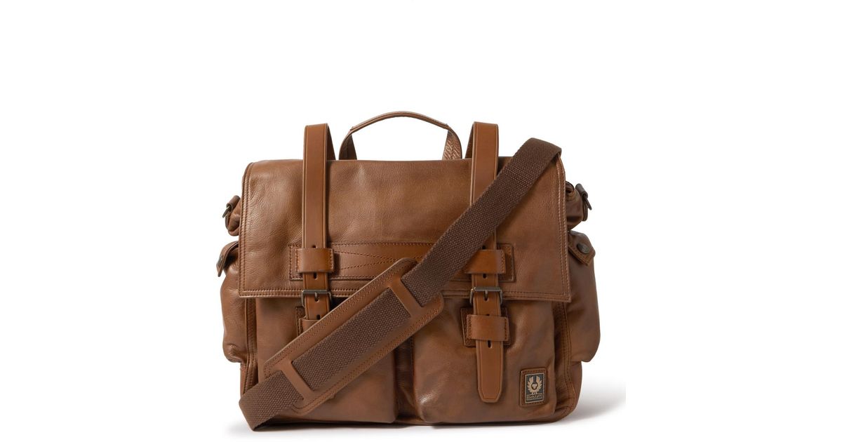 Belstaff Leather Messenger Bag in Brown for Men Lyst