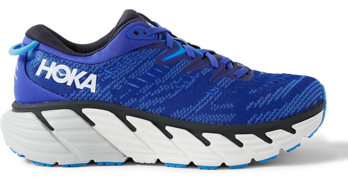Hoka One One Gaviota 4 Wide-fit Mesh Running Sneakers in Blue for Men ...