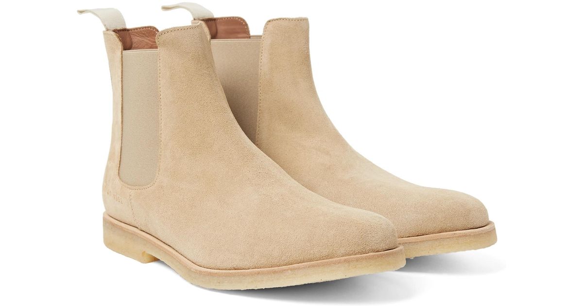 Common Projects - Suede Chelsea Boots - Sand in Natural for Men - Lyst