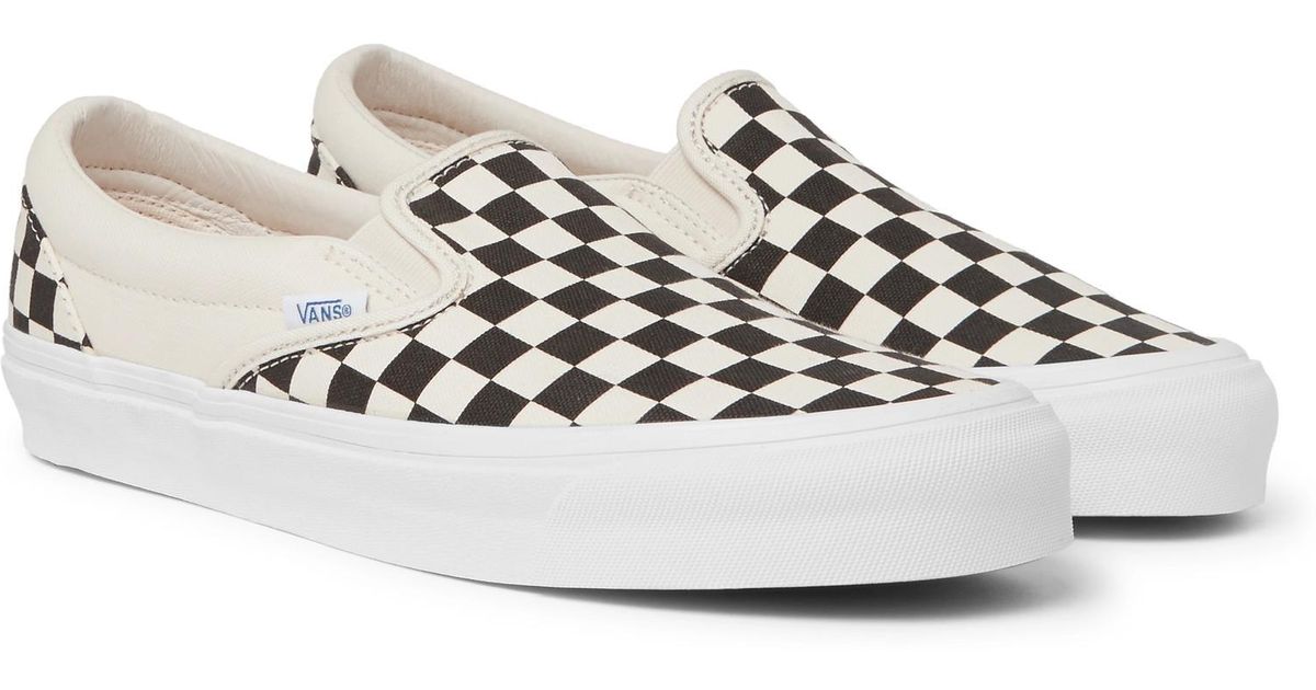 vans slip on checkerboard dames