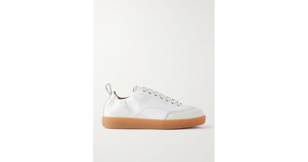 Dries Van Noten Leather And Suede Sneakers in White for Men
