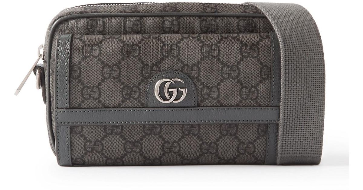 Gucci Ophidia Mini Leathertrimmed Monogrammed Supreme Coatedcanvas