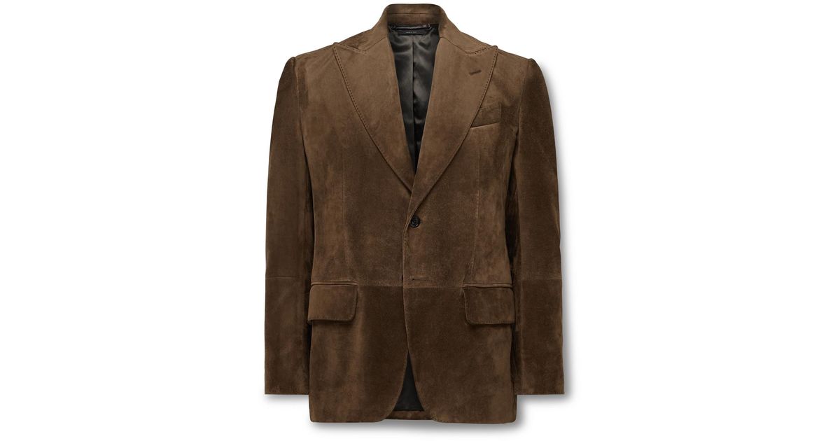 Tom Ford Suede Blazer in Brown for Men | Lyst Tom Ford Brown Suede Blazer for men